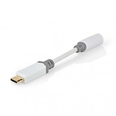 USB-CT Adapter | USB 2.0 | USB-CT Male | 3,5 mm Female | 0.10 m | Rond | Verguld | PVC | Wit | Doos