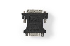 DVI-Adapter | DVI-I 24+5-Pin Male | VGA Female 15p | Vernikkeld | Recht | PVC | Zwart | Doos