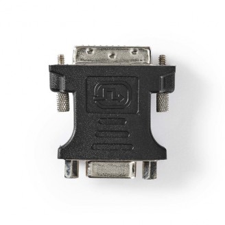 DVI-Adapter | DVI-I 24+5-Pin Male | VGA Female 15p | Vernikkeld | Recht | PVC | Zwart | Doos