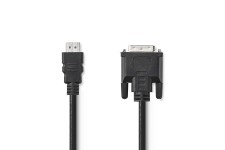 HDMI Kabel | HDMI Connector | DVI-D 24+1-Pins Male | 1080p | Vernikkeld | 2.00 m | Recht | PVC | Zwart | Doos