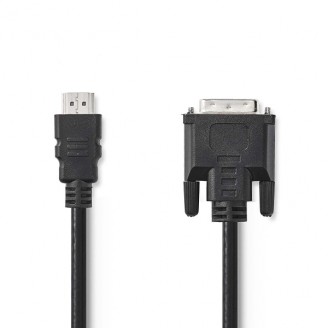 HDMIT Kabel | HDMIT Connector | DVI-D 24+1-Pins Male | 1080p | Vernikkeld | 2.00 m | Recht | PVC | Zwart | Doos