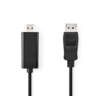 DisplayPort-Kabel | DisplayPort Male | HDMI Connector | 4K@30Hz | Vernikkeld | 1.00 m | Rond | PVC | Antraciet | Doos
