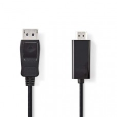 DisplayPort-Kabel | DisplayPort Male | HDMI Connector | 4K@30Hz | Vernikkeld | 2.00 m | Rond | PVC | Zwart | Doos