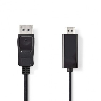 DisplayPort-Kabel | DisplayPort Male | HDMI Connector | 4K@30Hz | Vernikkeld | 2.00 m | Rond | PVC | Zwart | Doos