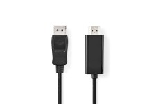 DisplayPort-Kabel | DisplayPort Male | HDMI Connector | 4K@30Hz | Vernikkeld | 3.00 m | Rond | PVC | Zwart | Doos