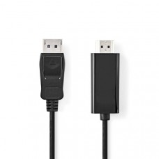DisplayPort-Kabel | DisplayPort Male | HDMI Connector | 4K@30Hz | Vernikkeld | 3.00 m | Rond | PVC | Zwart | Doos