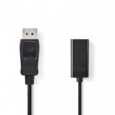 DisplayPort-Kabel | DisplayPort Male | HDMI Output | 4K@30Hz | Vernikkeld | 0.20 m | Rond | PVC | Zwart | Doos