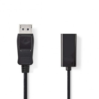 DisplayPort-Kabel | DisplayPort Male | HDMI Output | 4K@30Hz | Vernikkeld | 0.20 m | Rond | PVC | Zwart | Doos