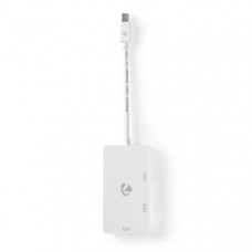 DisplayPort-Adapter | Mini-DisplayPort Male | DVI-D 24+1-Pins Female / HDMIT Female / VGA Female 15p | 4K@60Hz | Vernikkeld | Schakelbaar | 0.20 m | Rond | ABS | ABS | Wit | Doos