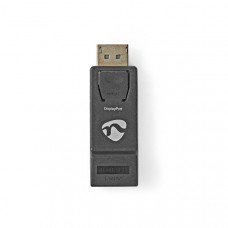 DisplayPort-Adapter | DisplayPort Male | HDMI Output | 1080p@60Hz | Vernikkeld | Recht | Rond | ABS | ABS | Zwart | Doos