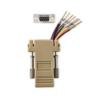 SeriÃ«le Adapter | Adapter | D-SUB 9-Pins Male | RJ45 Female | Vernikkeld | Ivoor | Doos
