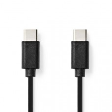 USB-Kabel | USB 2.0 | USB-CT Male | USB-CT Male | 60 W | 480 Mbps | Vernikkeld | 1.00 m | Rond | PVC | Zwart | Doos