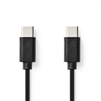 USB-Kabel | USB 2.0 | USB-CT Male | USB-CT Male | 60 W | 480 Mbps | Vernikkeld | 1.00 m | Rond | PVC | Zwart | Doos