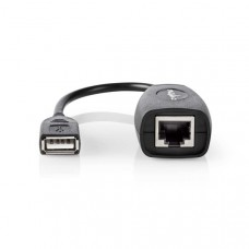 Actieve USB-Kabel | USB 1.1 | USB-A Male | RJ45 Female | 12 Mbps | 0.20 m | Rond | Vernikkeld | PVC | Koper | Doos
