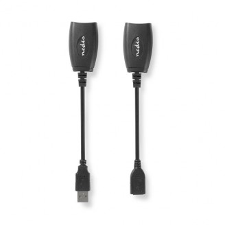 Actieve USB-Kabel | USB 1.1 | USB-A Male | RJ45 Female | 12 Mbps | 0.20 m | Rond | Vernikkeld | PVC | Koper | Doos