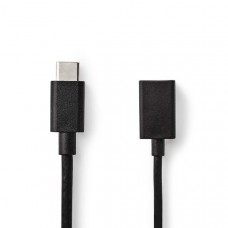 USB-CT Adapter | USB 3.2 Gen 1 | USB-CT Male | USB-A Female | 5 Gbps | 0.15 m | Rond | Vernikkeld | PVC | Zwart | Doos