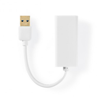 USB-netwerkadapter | USB 3.2 Gen 1 | 1 Gbps | USB-A Male | RJ45 Female | 0.20 m | Rond | Vernikkeld | Koper | Wit | Doos