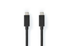 USB-Kabel | USB 3.2 Gen 2 | USB-CT Male | USB-CT Male | 100 W | 4K@60Hz | 20 Gbps | Vernikkeld | 1.00 m | Rond | PVC | Zwart | Doos