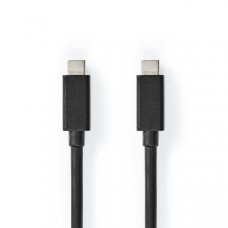 USB-Kabel | USB 3.2 Gen 2 | USB-CT Male | USB-CT Male | 100 W | 4K@60Hz | 20 Gbps | Vernikkeld | 1.00 m | Rond | PVC | Zwart | Doos