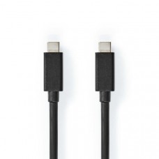 USB-Kabel | USB 3.2 Gen 2x2 | USB-CT Male | USB-CT Male | 100 W | 4K@60Hz | 20 Gbps | Vernikkeld | 1.00 m | Rond | PVC | Zwart | Doos