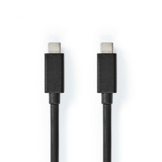 USB-Kabel | USB 3.2 Gen 2x2 | USB-CT Male | USB-CT Male | 100 W | 4K@60Hz | 20 Gbps | Vernikkeld | 1.00 m | Rond | PVC | Zwart | Doos