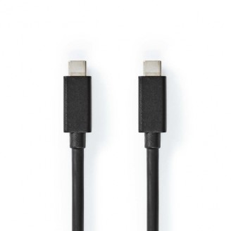USB-Kabel | USB 3.2 Gen 2 | USB-CT Male | USB-CT Male | 100 W | 4K@60Hz | 20 Gbps | Vernikkeld | 1.00 m | Rond | PVC | Zwart | Doos