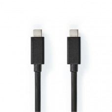 USB-Kabel | USB 3.2 Gen 2x2 | USB-CT Male | USB-CT Male | 100 W | 4K@60Hz | 20 Gbps | Vernikkeld | 2.00 m | Rond | PVC | Zwart | Doos