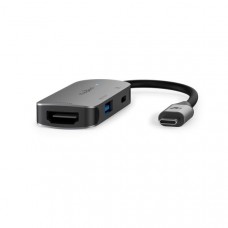 USB Multi-Port Adapter | USB 3.2 Gen 1 | USB-CT Male | HDMI Output / USB-A Female / USB-CT Female | 5 Gbps | 0.10 m | Rond | Vernikkeld | PVC | Grijs | Doos