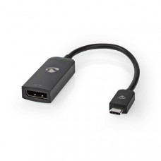 USB-CT Adapter | USB 3.2 Gen 1 | USB-CT Male | DisplayPort Female | 8K@30Hz | 0.20 m | Rond | Vernikkeld | PVC | Zwart | Doos