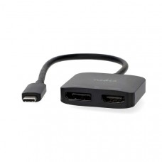 USB-CT Adapter | USB 3.2 Gen 1 | USB-CT Male | DisplayPort Female / HDMI Output | 8K@30Hz | 0.20 m | Rond | Vernikkeld | Zwart | Doos