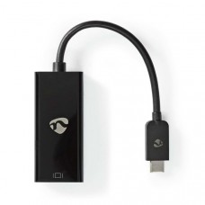 USB-CT Adapter | USB 3.2 Gen 1 | USB-CT Male | Mini DisplayPort Female | 8K@60Hz | 0.20 m | Rond | Vernikkeld | PVC | Zwart | Doos