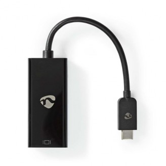 USB-CT Adapter | USB 3.2 Gen 1 | USB-CT Male | Mini DisplayPort Female | 8K@60Hz | 0.20 m | Rond | Vernikkeld | PVC | Zwart | Doos