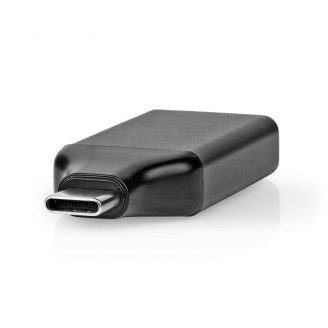 USB-CT Adapter | USB 3.2 Gen 1 | USB-CT Male | HDMI Output | 4K@60Hz | Rond | Vernikkeld | Grijs / Zwart | Doos