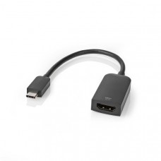 USB-CT Adapter | USB 3.2 Gen 1 | USB-CT Male | HDMI Output | 4K@60Hz | 0.20 m | Rond | Vernikkeld | PVC | Zwart | Doos
