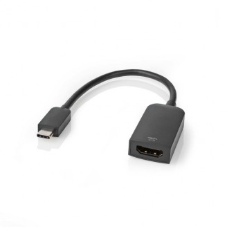 USB-CT Adapter | USB 3.2 Gen 1 | USB-CT Male | HDMI Output | 4K@60Hz | 0.20 m | Rond | Vernikkeld | PVC | Zwart | Doos