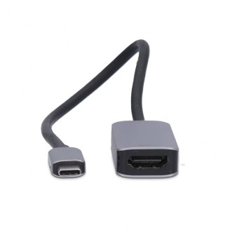 USB-CT Adapter | USB 3.2 Gen 1 | USB-CT Male | HDMIT Output | 8K@60Hz | 0.20 m | Rond | Vernikkeld | PVC | Zwart | Doos