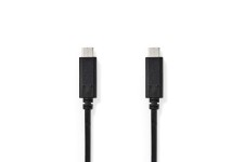 USB-Kabel | USB 3.2 Gen 1 | USB-CT Male | USB-CT Male | 60 W | 4K@60Hz | 5 Gbps | Vernikkeld | 1.00 m | Rond | PVC | Zwart | Doos