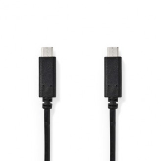 USB-Kabel | USB 3.2 Gen 1 | USB-CT Male | USB-CT Male | 60 W | 4K@60Hz | 5 Gbps | Vernikkeld | 1.00 m | Rond | PVC | Zwart | Doos