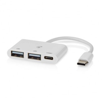 USB-Hub | 1x USB-CT | 1x USB-CT / 2x USB 2.0 A Female | 3 poort(en) | USB Gevoed
