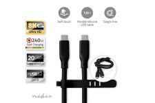 USB-Kabel | USB 3.2 Gen 2 | USB-CT Male | USB-CT Male | 240 W | 8K@30Hz | 20 Gbps | Vernikkeld | 1.00 m | Rond | Silicone | Wit | Doos