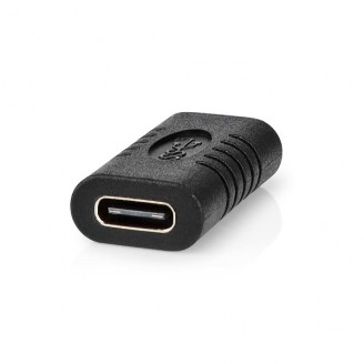 USB-CT Adapter | USB 3.2 Gen 2 | USB-CT Female | USB-CT Female | 4K@60Hz | 10 Gbps | Rond | Vernikkeld | Zwart | Doos