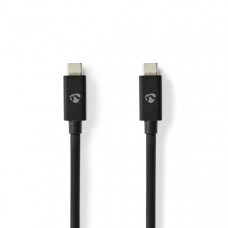 USB-Kabel | USB 4.0 Gen 3x2 | USB-CT Male | USB-CT Male | 240 W | 8K@60Hz | 40 Gbps | Vernikkeld | 1.00 m | Rond | PVC | Zwart | Doos