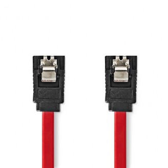 SATA Kabel | 1.5 Gbps | SATA 7-Pins Female | SATA 7-Pins Female | Vernikkeld | 0.50 m | Plat | PVC | Rood | Doos