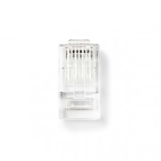 RJ45-Connector | Male | Solid UTP CAT5e | Recht | Verguld | 10 Stuks | PVC | Transparant | Doos