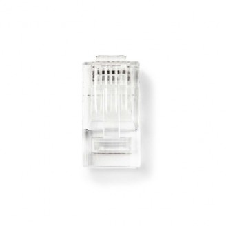 RJ45-Connector | Male | Solid UTP CAT5e | Recht | Verguld | 10 Stuks | PVC | Transparant | Doos