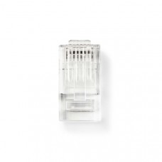 RJ45-Connector | Male | Stranded UTP CAT5 | Recht | Verguld | 10 Stuks | PVC | Transparant | Doos