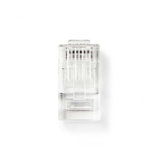 RJ45-Connector | Male | Stranded UTP CAT5 | Recht | Verguld | 10 Stuks | PVC | Transparant | Doos