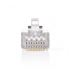 RJ45-Connector | Male | Solid STP CAT5 | Recht | Verguld | 10 Stuks | PVC | Transparant | Doos