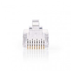 RJ45-Connector | Male | Solid UTP CAT6 | Recht | Verguld | 10 Stuks | PVC | Transparant | Doos