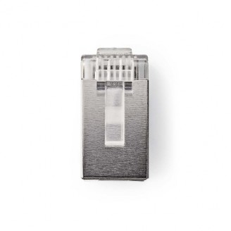 RJ45-Connector | Male | Stranded STP CAT6 | Recht | Verguld | 10 Stuks | PVC | Transparant | Doos